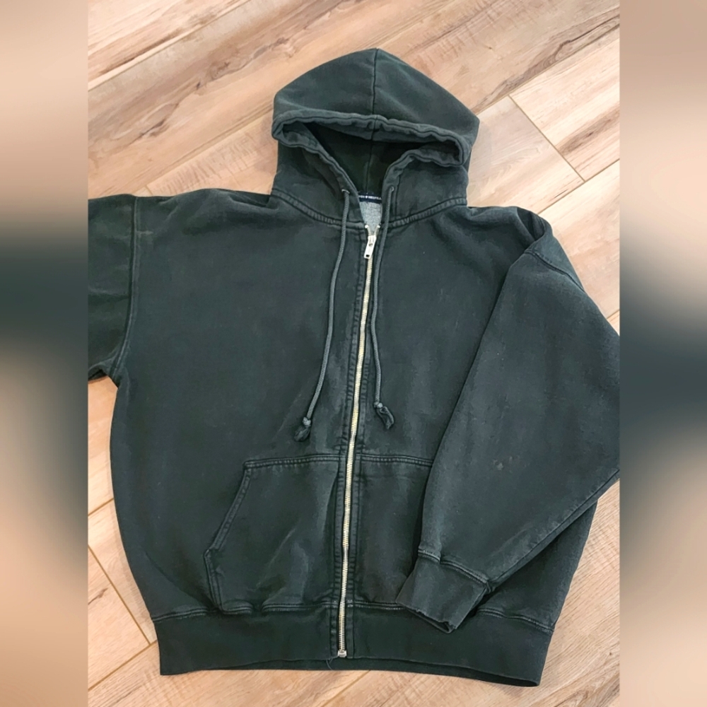 Brandy Melville Faded Green Zip-Up Hoodie